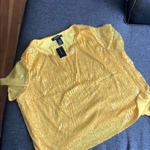 Yellow sequin top